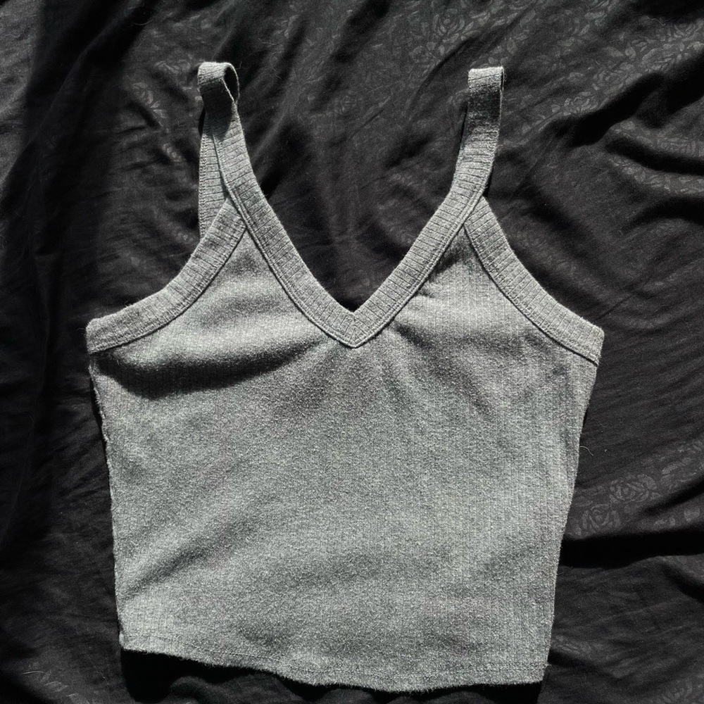 Gray Women's V-Neck Top